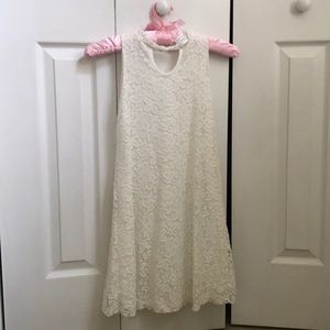 white flower design dress